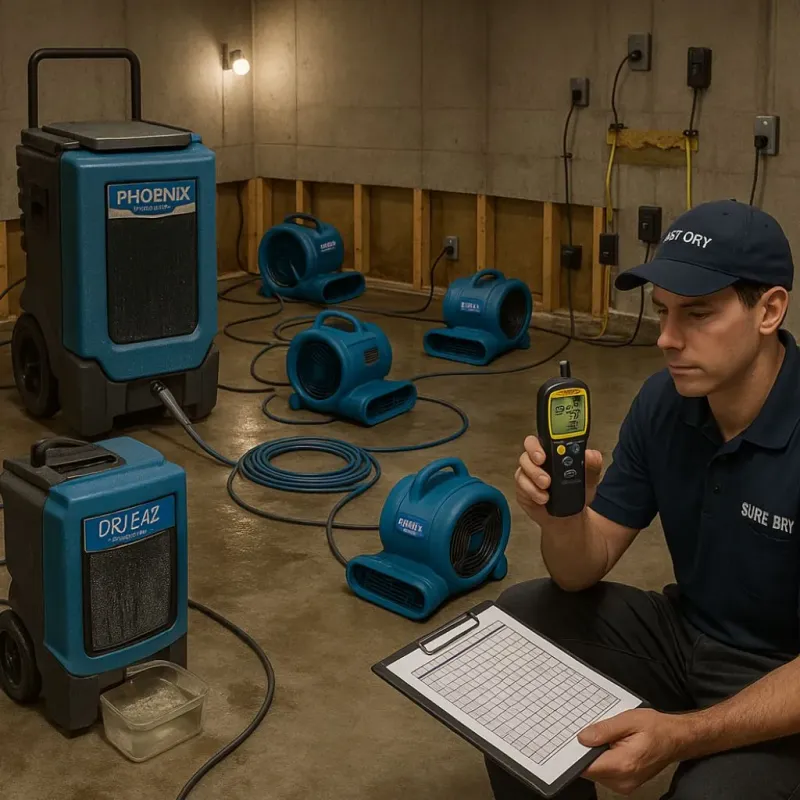 Structural Drying and Dehumidification process in Ulysses, KS